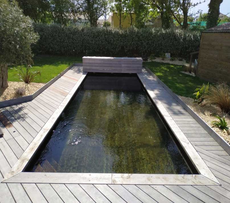 piscine biopooltech naturelle en bois et connectée