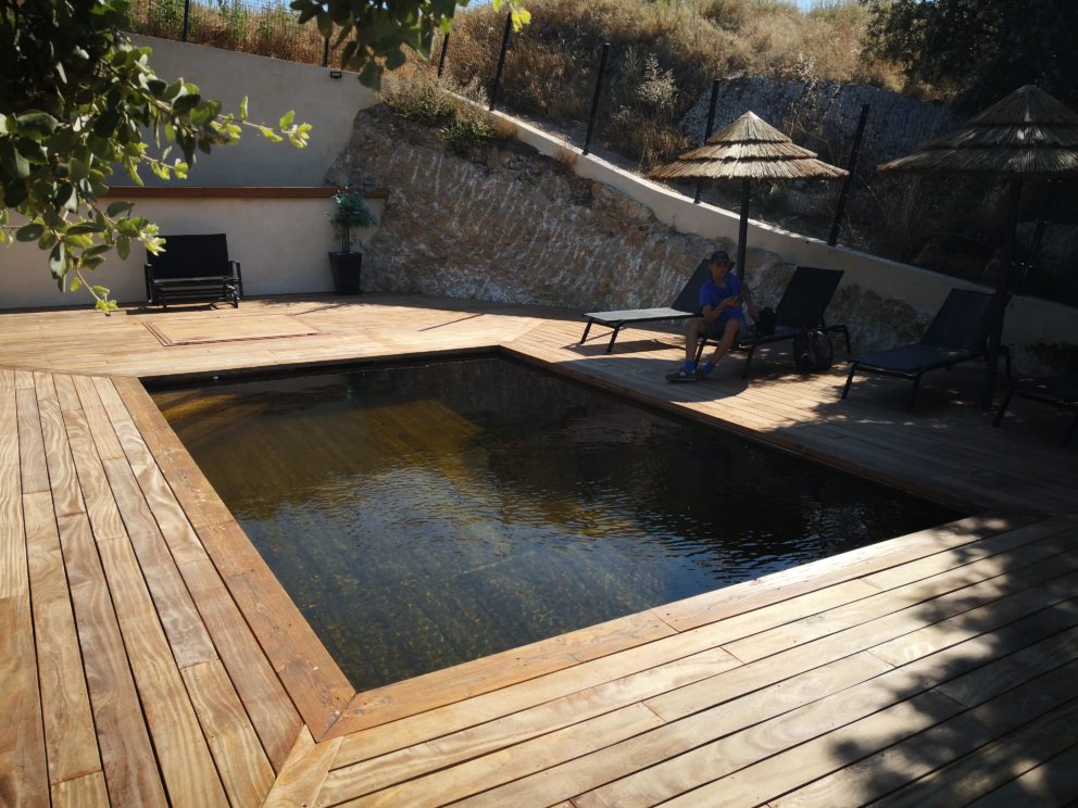 wooden swimming pool
